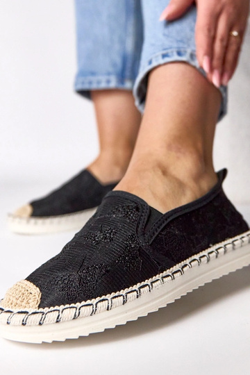 Melnas espadrilles ar spīguļiem Lucie 2