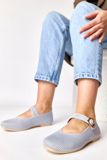 Pelēkie tekstila ballerīni... 2