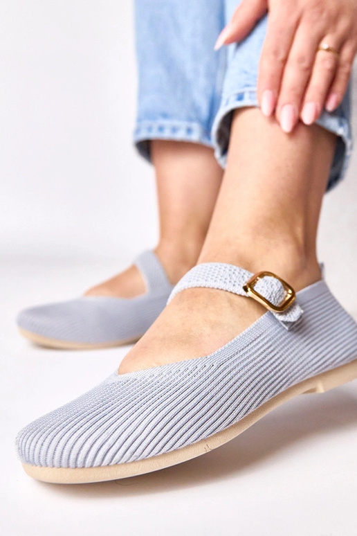 Pelēkie tekstila ballerīni ar...