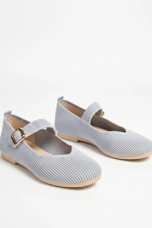 Pelēkie tekstila ballerīni ar...