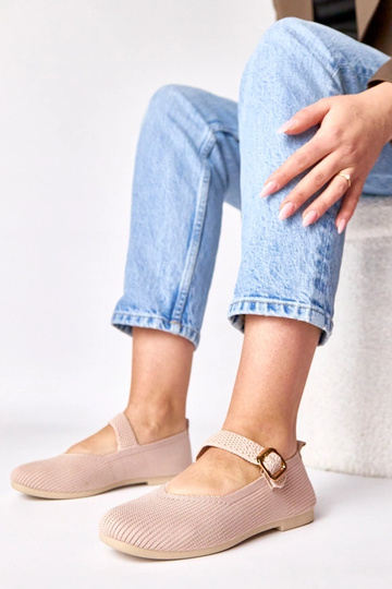 Rožainie tekstila ballerīni... 2