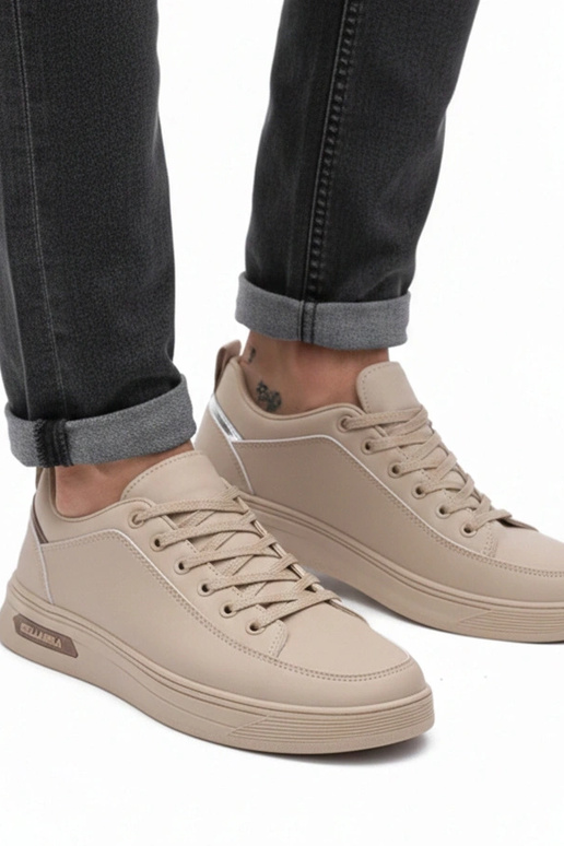 Smilšu krāsas vīriešu sporta apavi ar...