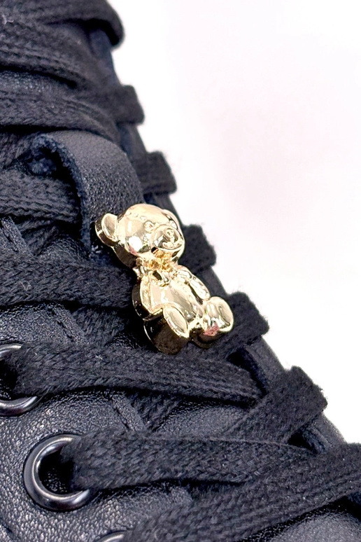 Melni ādas sporta apavi ar platformu...