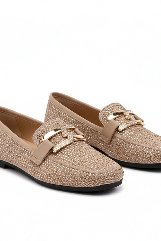 Brūni mokasīni, rotāti ar cirkoniem...