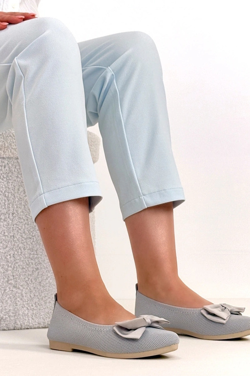 Pelēki auduma balerīnas ar lentīti...