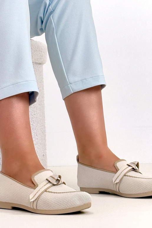 Smilšu krāsas auduma balerīnas ar...