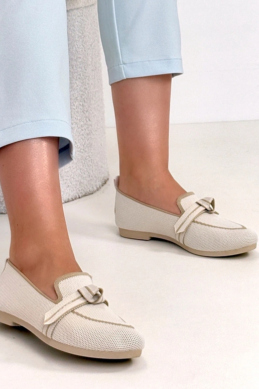 Smilšu krāsas auduma balerīnas ar...