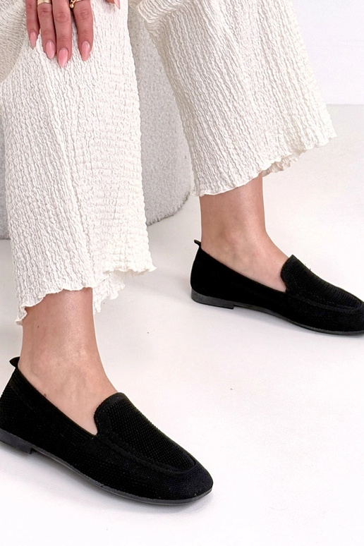 Melni auduma mokasīni Addison