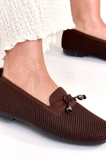 Brūni auduma mokasīni ar... 2