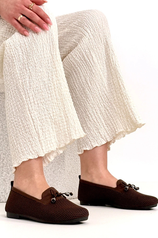 Brūni auduma mokasīni ar lentīti Aubrey