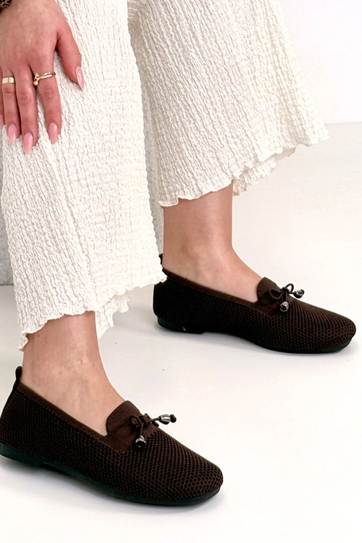 Brūni auduma mokasīni ar lentīti Aubrey