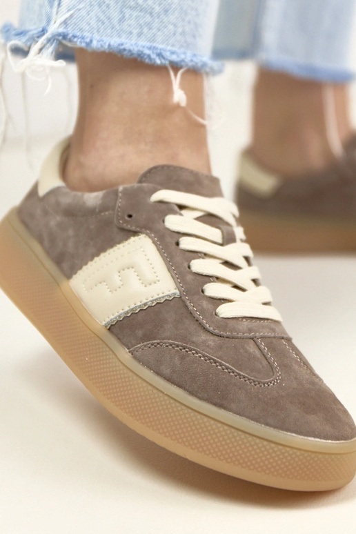 Tumši brūni ādas sporta apavi ar...