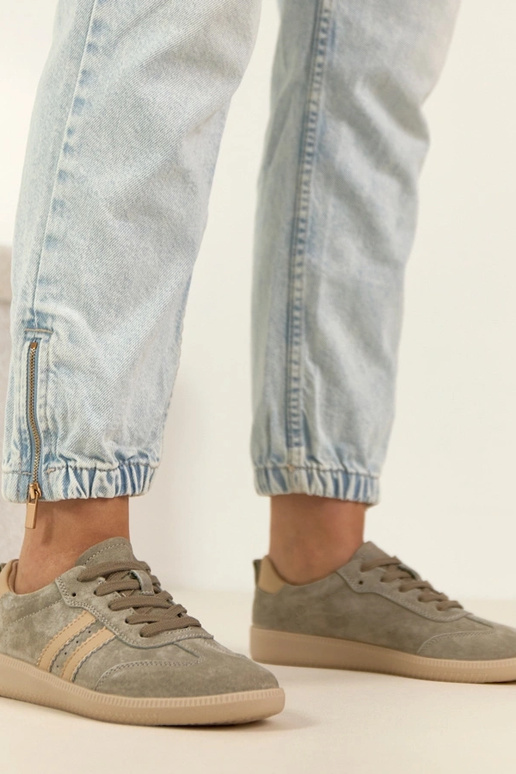 Haki ādas sporta apavi Filippo