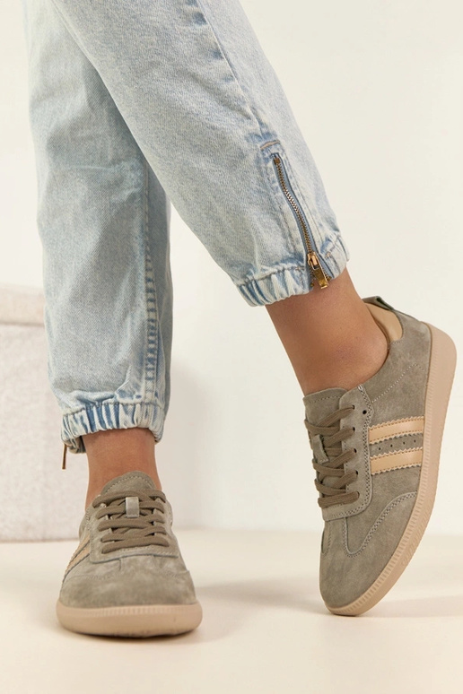 Haki ādas sporta apavi Filippo