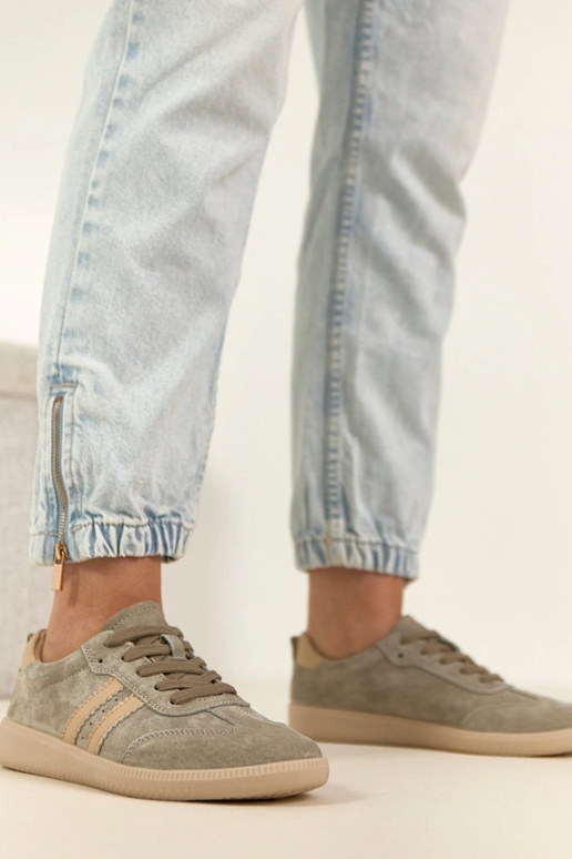 Haki ādas sporta apavi Filippo