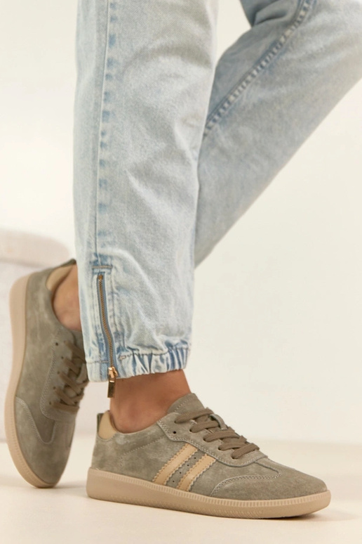 Haki ādas sporta apavi Filippo