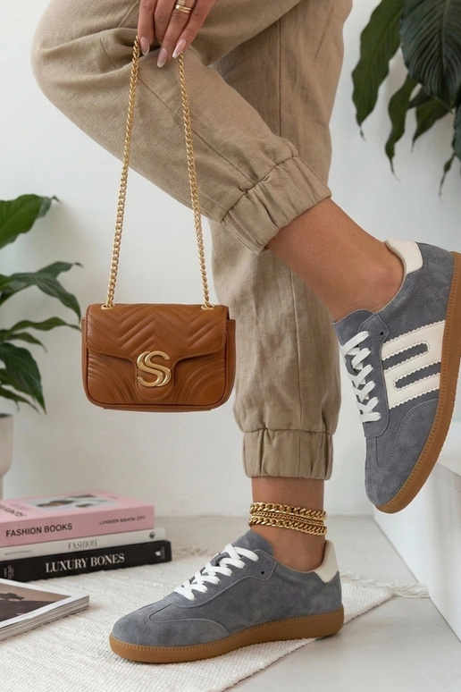 Pelēki ādas sporta apavi Filippo