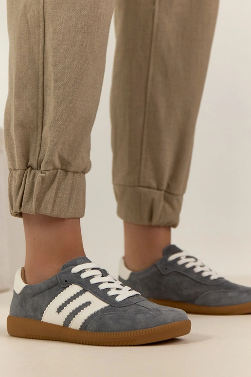 Pelēki ādas sporta apavi Filippo