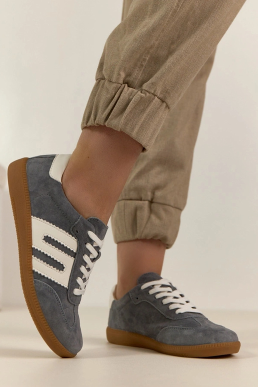 Pelēki ādas sporta apavi Filippo