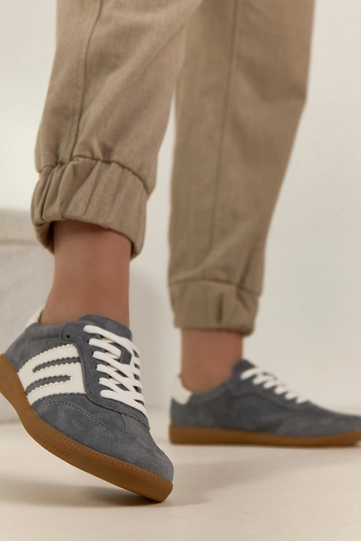 Pelēki ādas sporta apavi Filippo