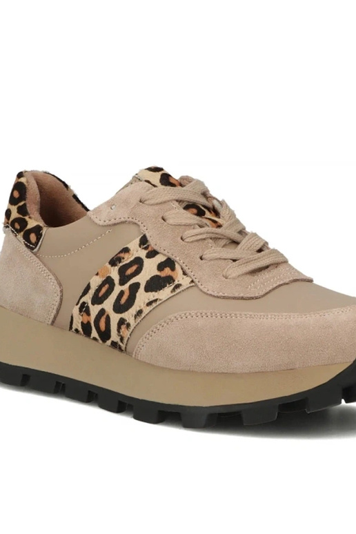 Smilšu ādas apavi uz platformas Filippo