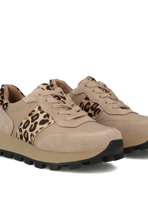 Smilšu ādas apavi uz platformas Filippo