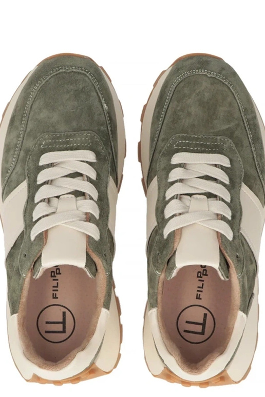 Zaļi ādas apavi uz platformas Filippo