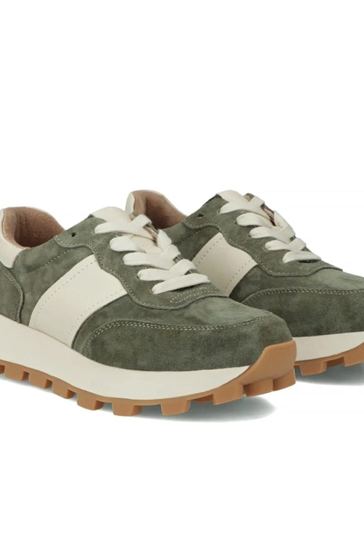 Zaļi ādas apavi uz platformas Filippo