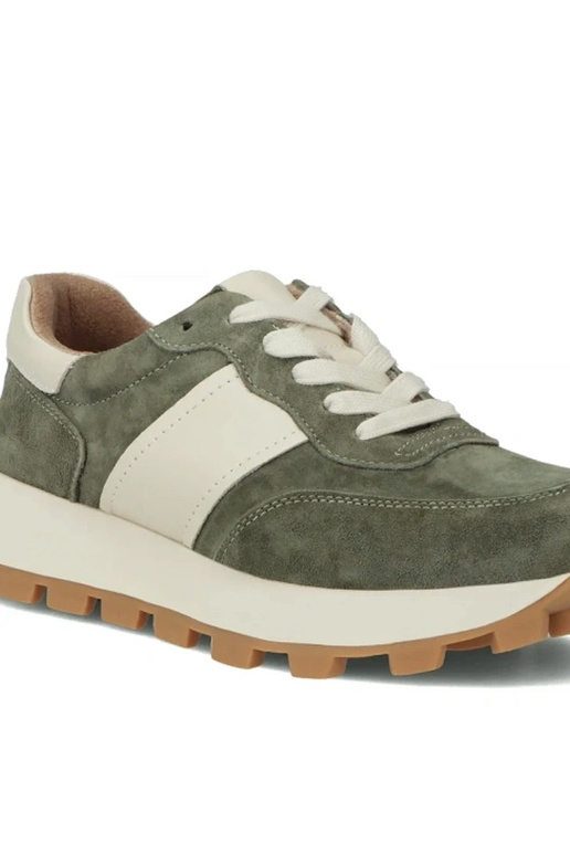 Zaļi ādas apavi uz platformas Filippo