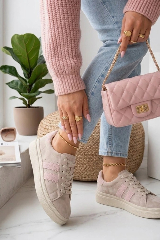 Smilšu ādas apavi uz platformas Filippo