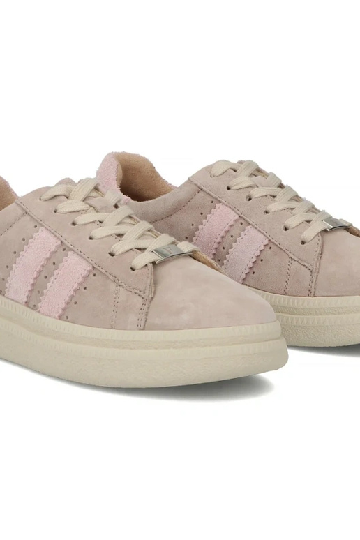 Smilšu ādas apavi uz platformas Filippo