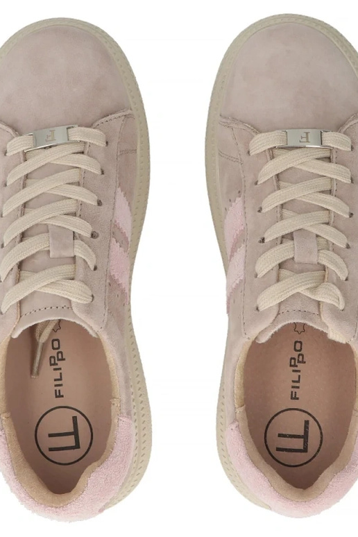 Smilšu ādas apavi uz platformas Filippo