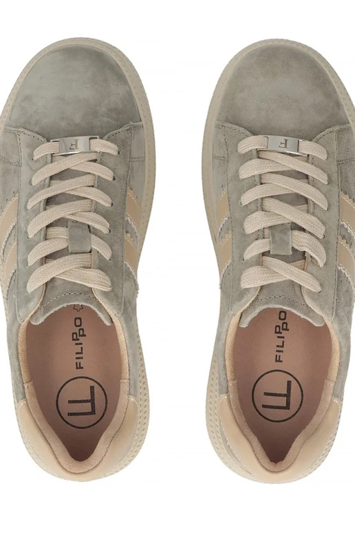 Pelēki ādas apavi uz platformas Filippo