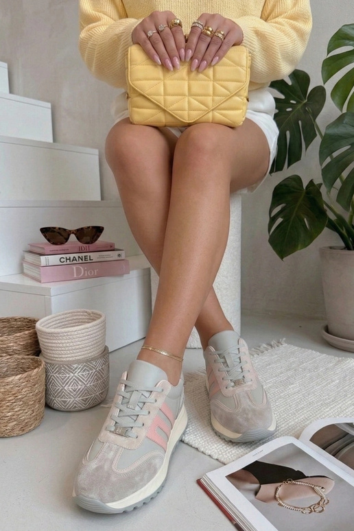 Pelēki ādas apavi uz platformas Filippo