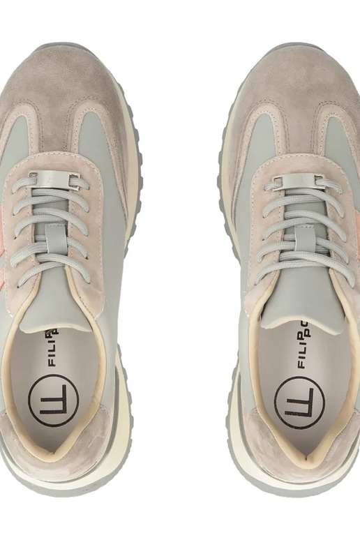 Pelēki ādas apavi uz platformas Filippo