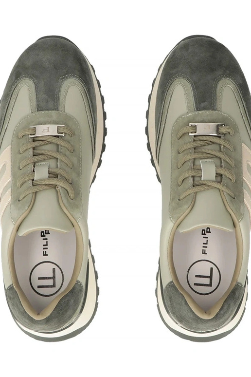 Zaļi ādas apavi uz platformas Filippo