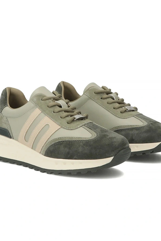 Zaļi ādas apavi uz platformas Filippo