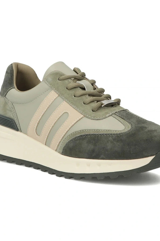 Zaļi ādas apavi uz platformas Filippo