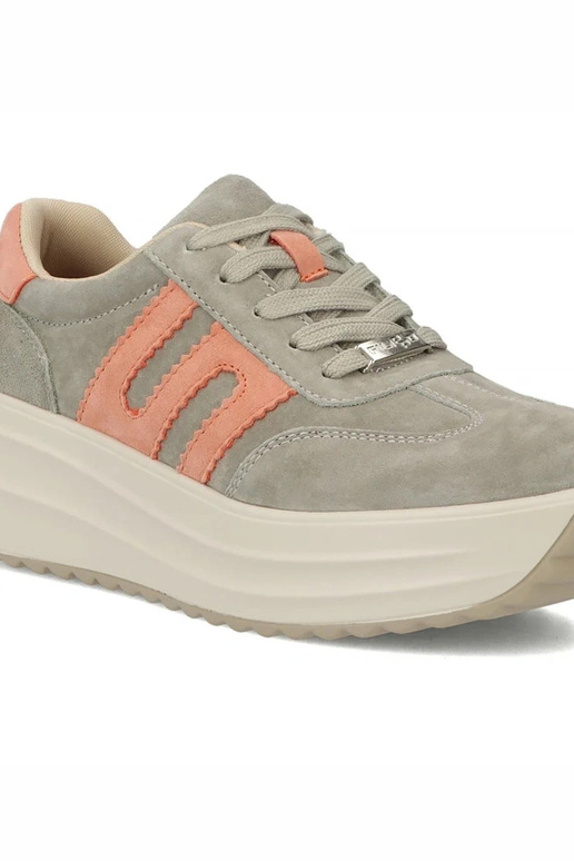 Pelēki ādas apavi uz platformas Filippo