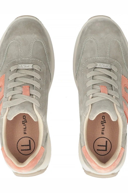 Pelēki ādas apavi uz platformas Filippo