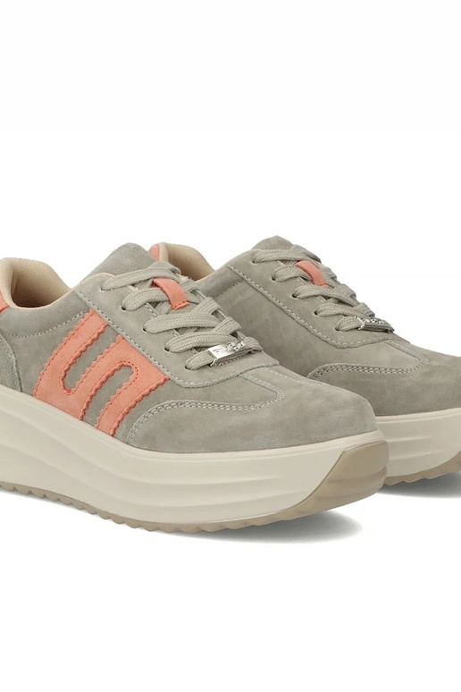 Pelēki ādas apavi uz platformas Filippo