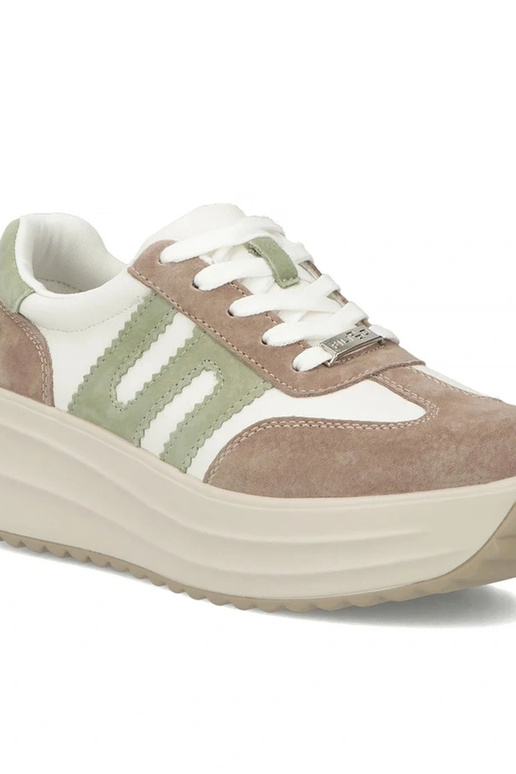 Smilšu ādas apavi uz platformas Filippo