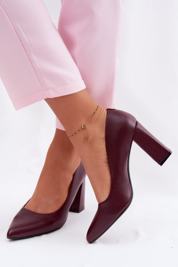 Kurpes ar papēdi no eko ādas Sergio Leone PB216 bordo krāsas 2