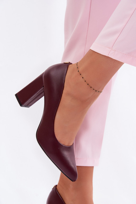 Kurpes ar papēdi no eko ādas Sergio Leone PB216 bordo krāsas