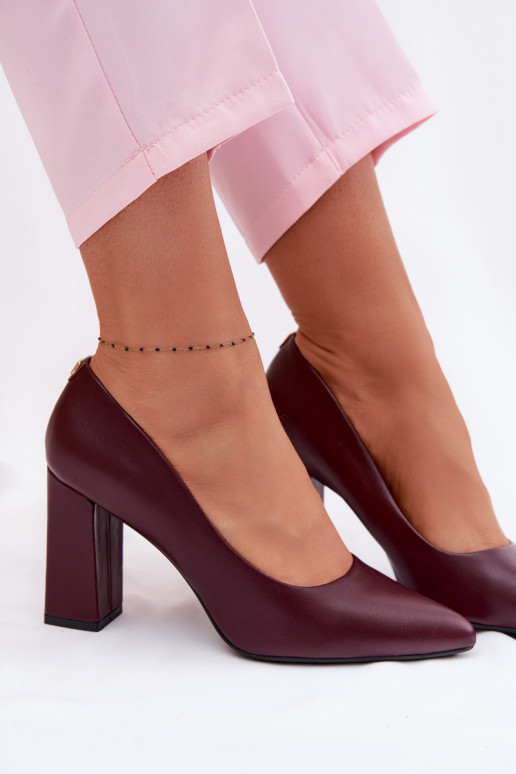 Kurpes ar papēdi no eko ādas Sergio Leone PB216 bordo krāsas