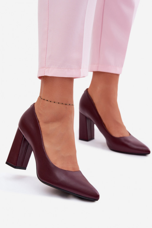 Kurpes ar papēdi no eko ādas Sergio Leone PB216 bordo krāsas