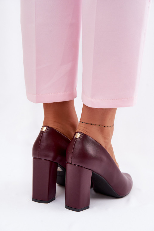 Kurpes ar papēdi no eko ādas Sergio Leone PB216 bordo krāsas