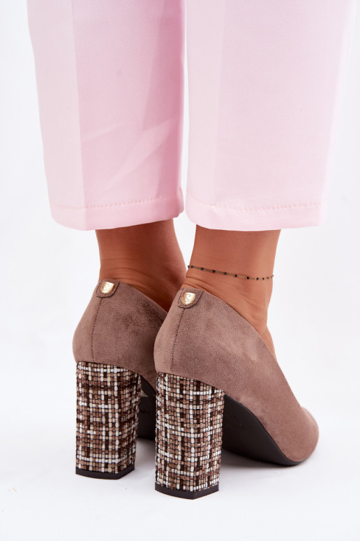 Kurpes ar stilīgu papēdi Sergio Leone PB216 brūnas krāsas