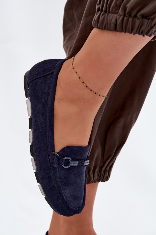 Mokasīni Sieviešu dzīvoklis tumši zilas krāsas Olisa