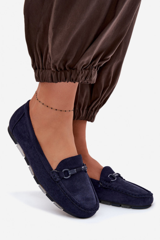 Mokasīni Sieviešu dzīvoklis tumši zilas krāsas Olisa